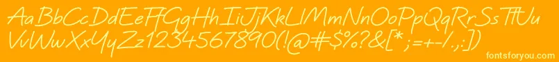 Czcionka QuinzeyBold – żółte czcionki na pomarańczowym tle