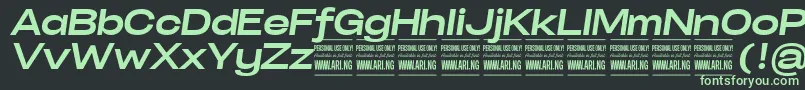 SpecifypersonalExpbolditalic Font – Green Fonts on Black Background