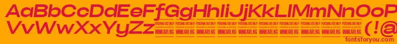 SpecifypersonalExpbolditalic Font – Red Fonts on Orange Background