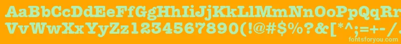 MemorandumBold Font – Green Fonts on Orange Background