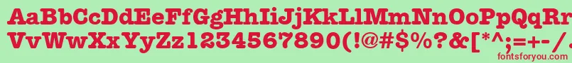 MemorandumBold Font – Red Fonts on Green Background
