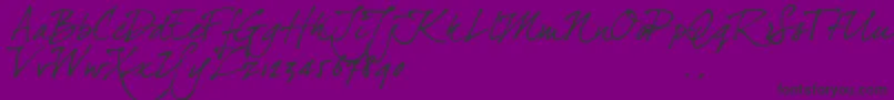 Dj4trial-fontti – mustat fontit violetilla taustalla