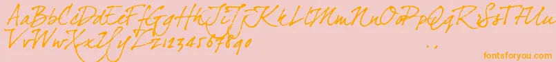 Dj4trial Font – Orange Fonts on Pink Background