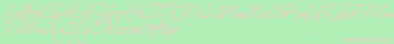 Dj4trial Font – Pink Fonts on Green Background