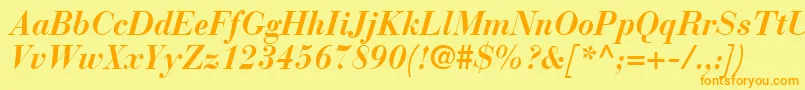 BodoniRecutSsiBoldItalic Font – Orange Fonts on Yellow Background