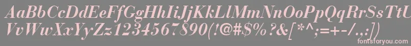 BodoniRecutSsiBoldItalic Font – Pink Fonts on Gray Background