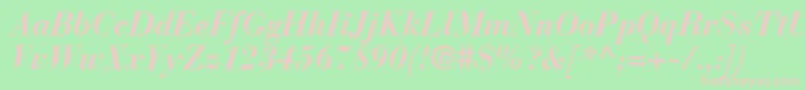 BodoniRecutSsiBoldItalic Font – Pink Fonts on Green Background