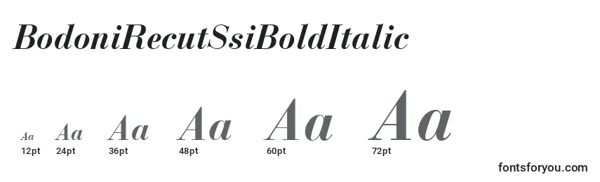 Размеры шрифта BodoniRecutSsiBoldItalic