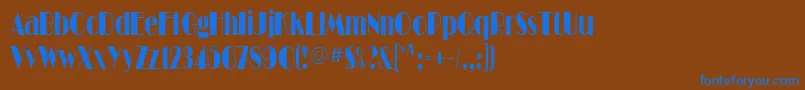 Шрифт BarbeDisplayCondensedSsiCondensed – синие шрифты на коричневом фоне