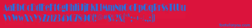 BarbeDisplayCondensedSsiCondensed Font – Blue Fonts on Red Background