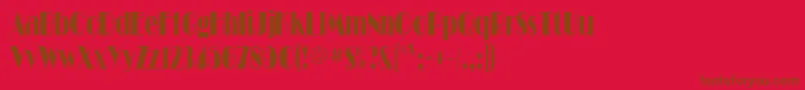 BarbeDisplayCondensedSsiCondensed Font – Brown Fonts on Red Background
