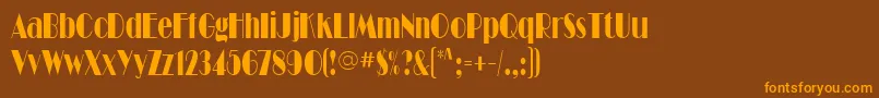 Шрифт BarbeDisplayCondensedSsiCondensed – оранжевые шрифты на коричневом фоне