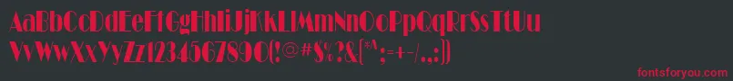 BarbeDisplayCondensedSsiCondensed Font – Red Fonts on Black Background