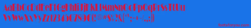 BarbeDisplayCondensedSsiCondensed Font – Red Fonts on Blue Background
