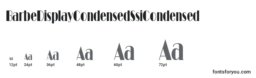 BarbeDisplayCondensedSsiCondensed Font Sizes