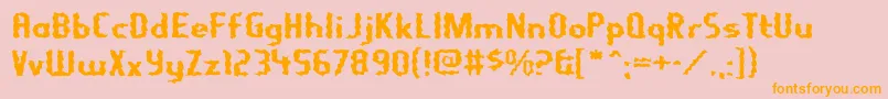 NightporterRegular-Schriftart – Orangefarbene Schriften auf rosa Hintergrund
