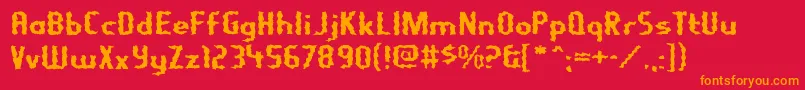 NightporterRegular Font – Orange Fonts on Red Background