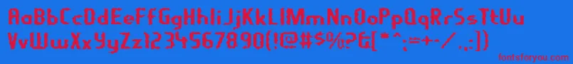 NightporterRegular Font – Red Fonts on Blue Background