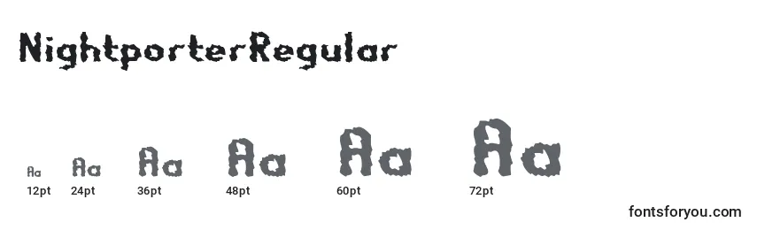 NightporterRegular Font Sizes
