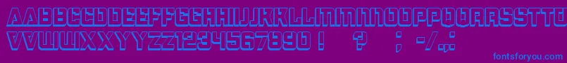 BombardmentShadow Font – Blue Fonts on Purple Background