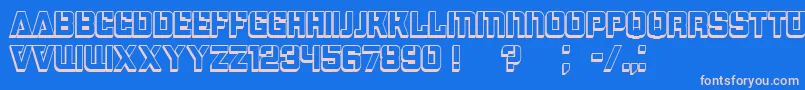 BombardmentShadow Font – Pink Fonts on Blue Background