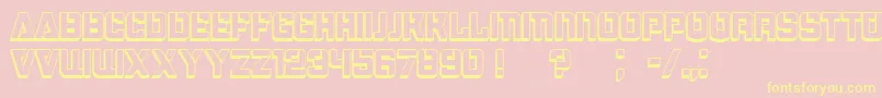 BombardmentShadow Font – Yellow Fonts on Pink Background