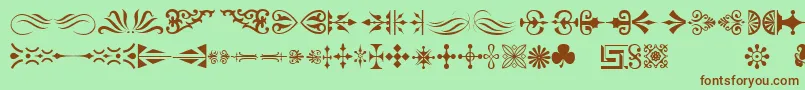 Ornamenttm Font – Brown Fonts on Green Background