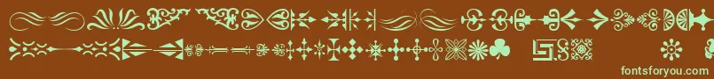 Ornamenttm-fontti – vihreät fontit ruskealla taustalla