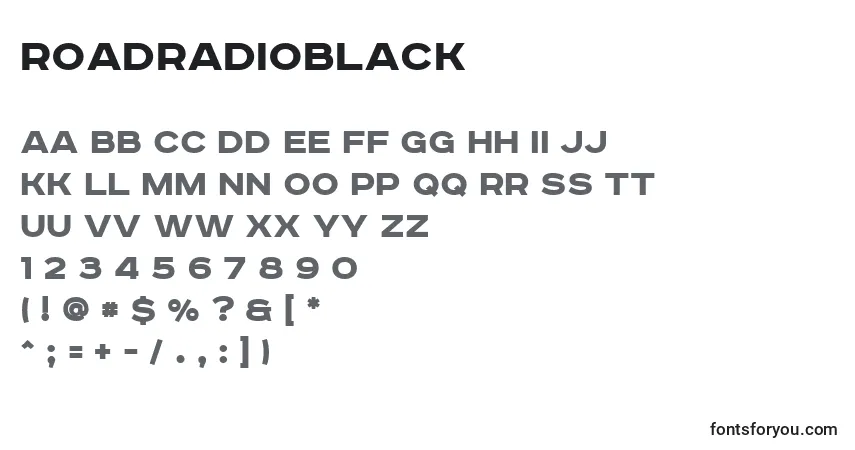 Schriftart RoadradioBlack – Alphabet, Zahlen, spezielle Symbole