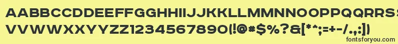 RoadradioBlack Font – Black Fonts on Yellow Background