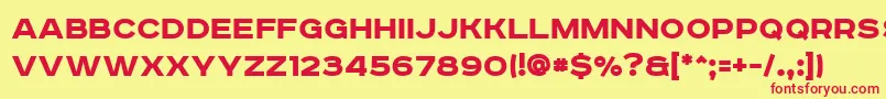 RoadradioBlack Font – Red Fonts on Yellow Background