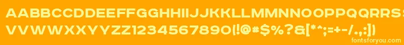 RoadradioBlack Font – Yellow Fonts on Orange Background