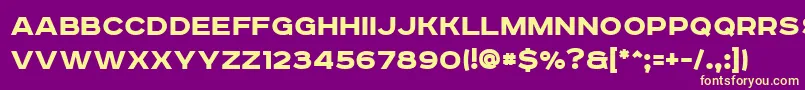 Fonte RoadradioBlack – fontes amarelas em um fundo roxo
