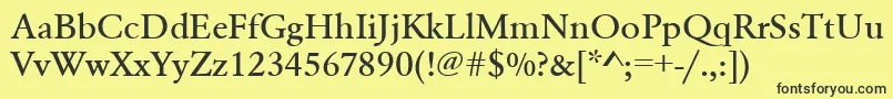 Urwgaramondtmedwid Font – Black Fonts on Yellow Background