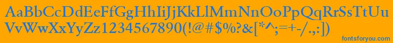 Urwgaramondtmedwid Font – Blue Fonts on Orange Background