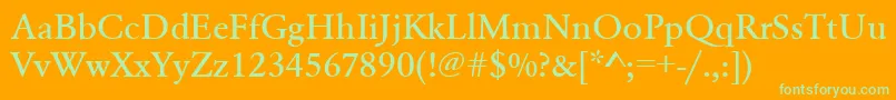 Urwgaramondtmedwid Font – Green Fonts on Orange Background