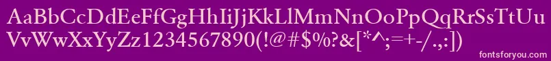 Urwgaramondtmedwid Font – Pink Fonts on Purple Background