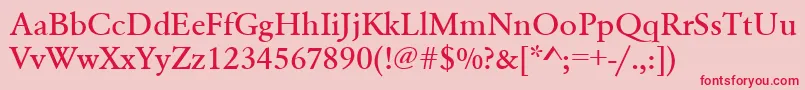 Urwgaramondtmedwid Font – Red Fonts on Pink Background