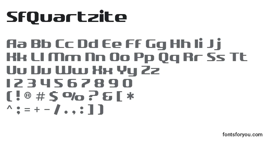 Fuente SfQuartzite - alfabeto, números, caracteres especiales