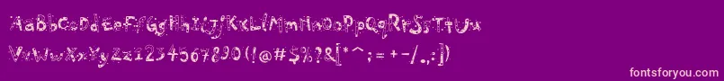 PfPlayskoolProConfetti-Schriftart – Rosa Schriften auf violettem Hintergrund