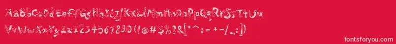 Шрифт PfPlayskoolProConfetti – розовые шрифты на красном фоне
