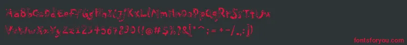 PfPlayskoolProConfetti Font – Red Fonts on Black Background