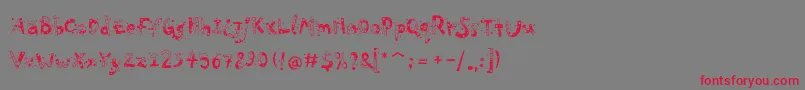 PfPlayskoolProConfetti Font – Red Fonts on Gray Background