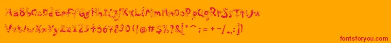 Police PfPlayskoolProConfetti – polices rouges sur fond orange