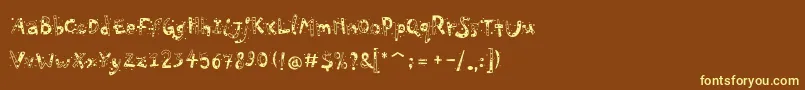 PfPlayskoolProConfetti Font – Yellow Fonts on Brown Background