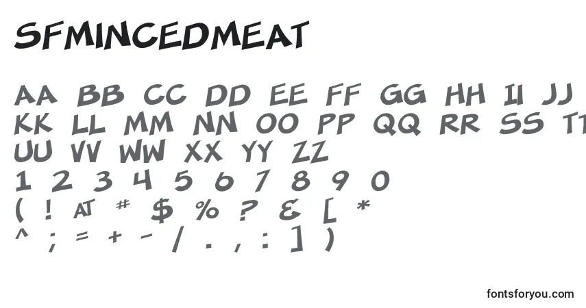 Fuente SfMincedMeat - alfabeto, números, caracteres especiales