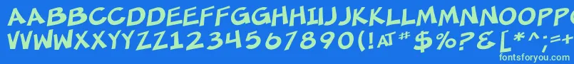 SfMincedMeat Font – Green Fonts on Blue Background