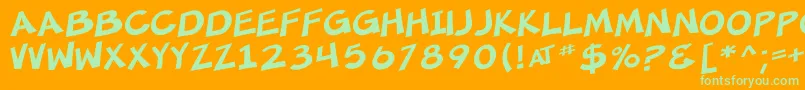 SfMincedMeat Font – Green Fonts on Orange Background