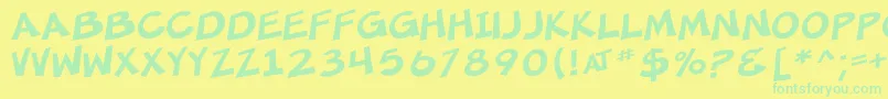 SfMincedMeat Font – Green Fonts on Yellow Background