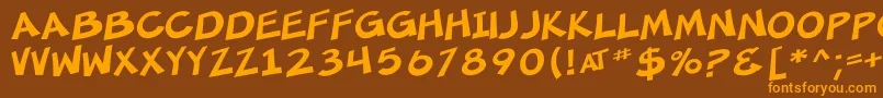 SfMincedMeat Font – Orange Fonts on Brown Background